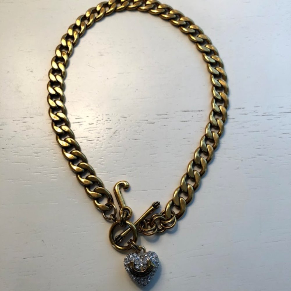 Gold chain with heart charm